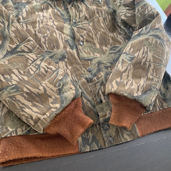 Vintage Mens Mossy Oak Camo Insulated Hunting Jacket Size Medium USA Made - Picture 4 of 10